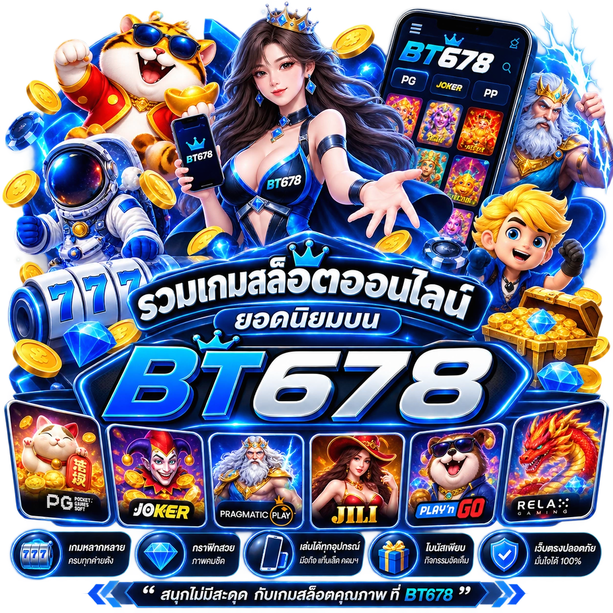 รวมเกมสล็อตออนไลน์ยอดนิยมบนBT678