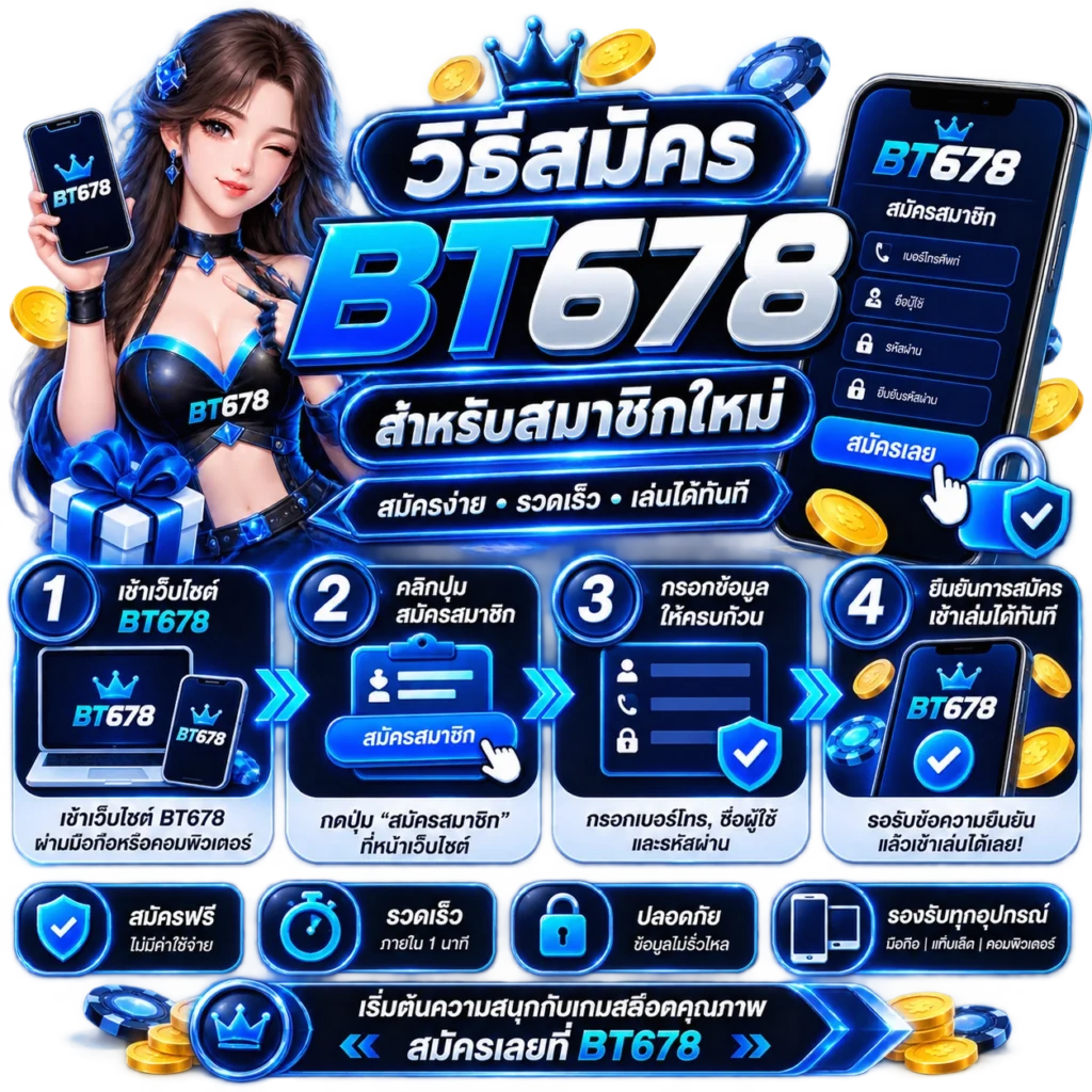 วิธีสมัครBT678 สำหรับสมาชิกใหม่